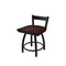 Holland Bar Stool Co 18" Low Back Swivel Vanity Stool, Black Wrinkle, Dark Cherry Maple Seat 82118BWDCMpl - alternate 1